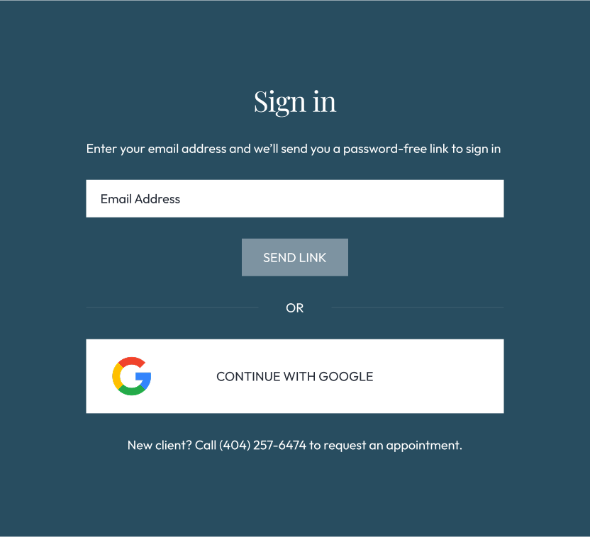 Sign in options