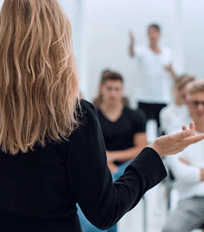 Woman presenting to a group