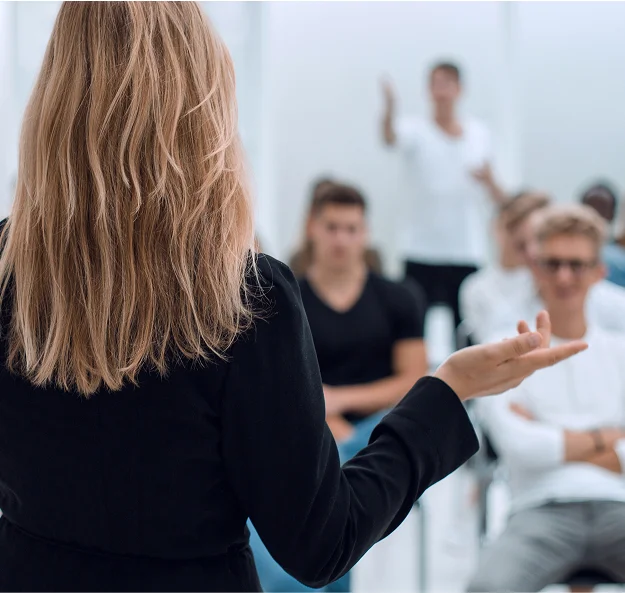 Woman presenting to a group