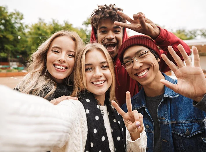 teen-counseling1 Group selfie of smiling friends