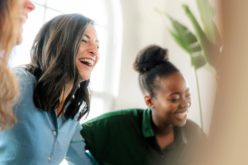 Women laughing together