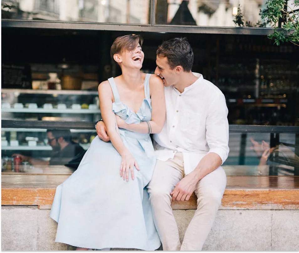 fulfilling relationship you desire Laughing couple sitting outdoors